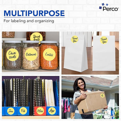 Perco Metallic Gold 3" Round Circle Dot Sticker Labels - Image 3