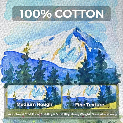 Funto Watercolor Journal 2-Pack, 44 Pages Each, Cold-Pressed 100% Cotton - Image 3