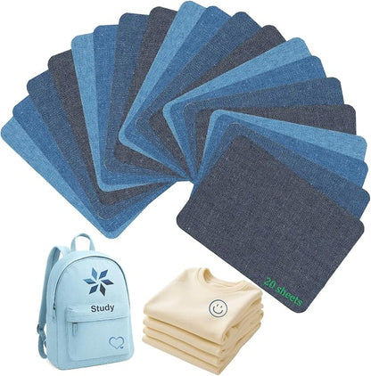 Iron-On Fabric Patches for Clothing, 20 Sheets 3" by 4-1/4", Durable Washable by Unknown
