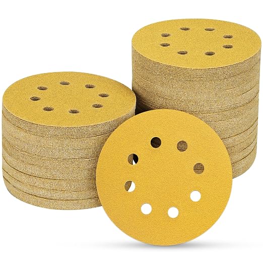 100PCS 5 Inch 8 Hole Sanding Discs 150 Grit by POTUINOM