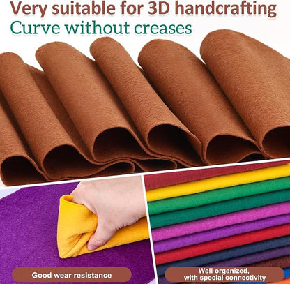 12 Rolls 8"x35" 1.4mm Thick Soft Felt Fabric Sheet 12 Assorted Dark Rainbow - Image 4