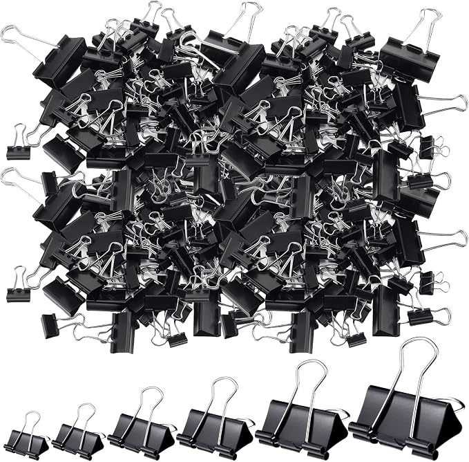 Yexiya 1000 Pcs Binder Clips Bulk Assorted Sizes Black Paper Clips Small Binder by Yexiya