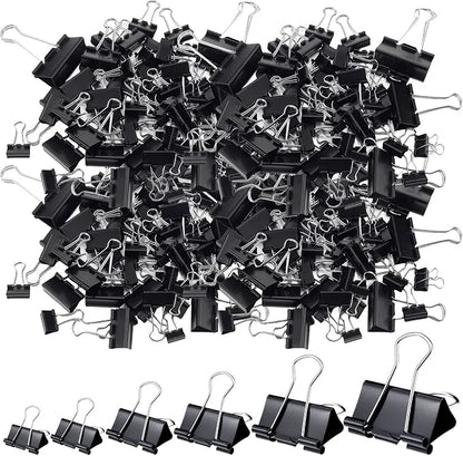 Yexiya 1000 Pcs Binder Clips Bulk Assorted Sizes Black Paper Clips Small Binder by Yexiya