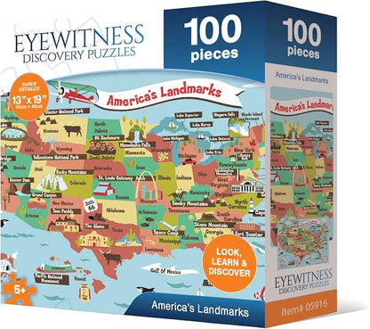 Eyewitness Discovery Puzzle American Landmarks, 100 Piece Jigsaw - Image 2