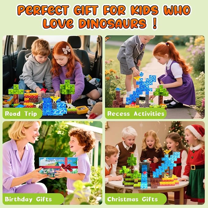 100PCS Dinosaur Magnetic Blocks - Image 2