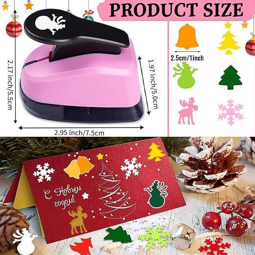 Paper Punch Shape Hole Puncher Craft Punches 1 inch Christmas Punches - Image 5