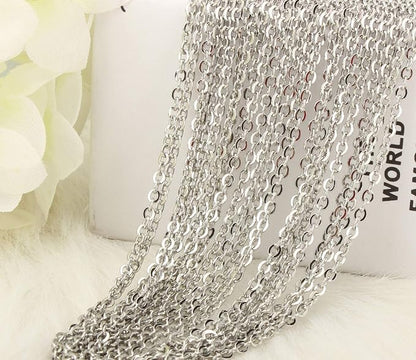 Wholesale 12 PCS Stainless Steel Flat Cable Chain Link Necklace Chains Bulk - Image 2
