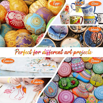 Caliart Acrylic Paint Set with 12 Brushes, 36 Colors Art Craft Paints Gifts - Image 6