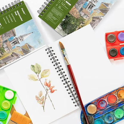 Funto Watercolor Pad 10x7, 90 Sheets, 140 lb/300 GSM, Double-Sided, Cold Press - Image 6