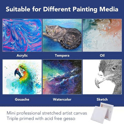 ESRICH Mini Stretched Canvas 12 Pack 4x4inch, 2/5''Profile Art Primed Canvases - Image 4