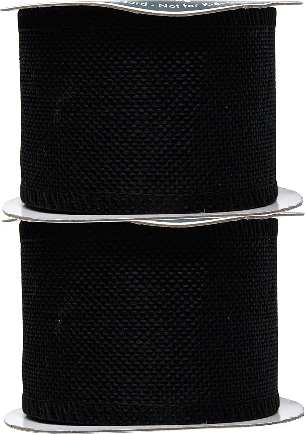 Mandala Crafts Black Burlap Ribbon 2.5 Inches Wide Jute Ribbons - Image 2