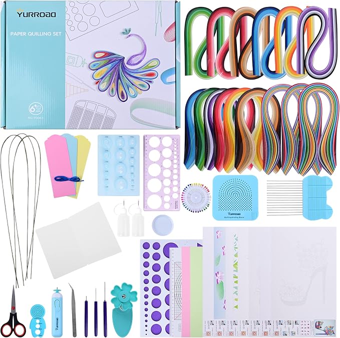 Quilling Kit with 1860 Paper Strips 39cm/54cm and Quilling Tools Like Quilling by YURROAD