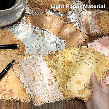 Coffee-Themed Lace Paper Set, DIY Crafts, Card Making, and Planners - Image 3