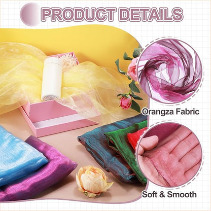 MECCANIXITY Iridescent Sheer Organza Fabric, 2 Yards x 59 Inches Solid - Image 3
