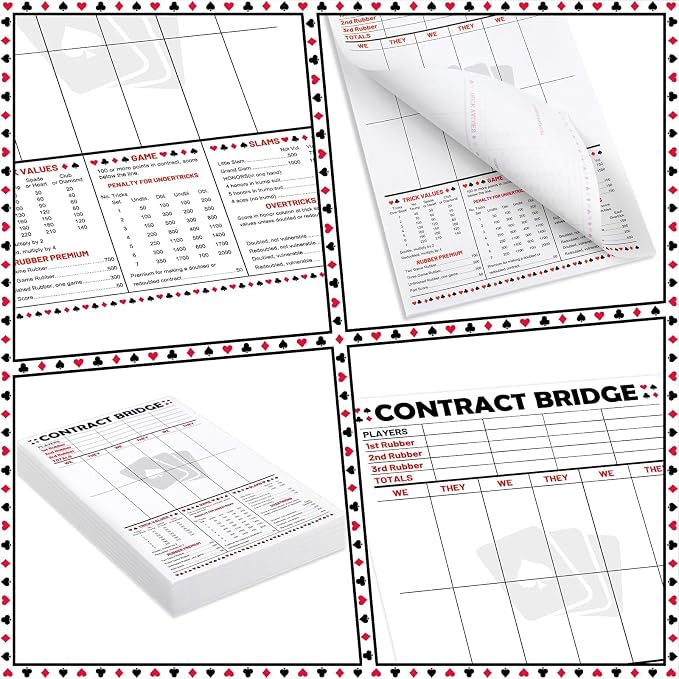 party greeting 150 Sheets Contract Bridge Score Pad and Tallies Contract Bridge - Image 3