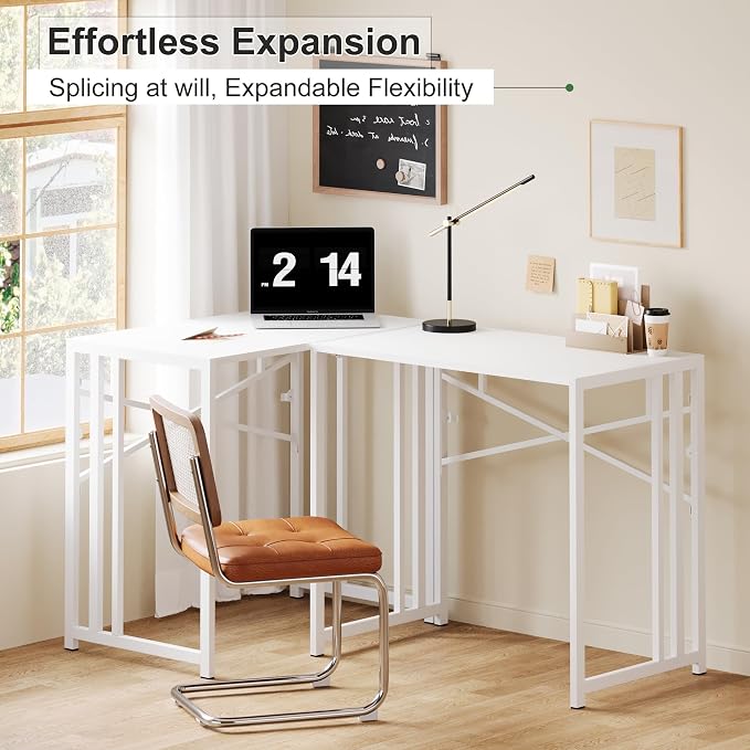 Small Folding Desk 35 inch, No Assembly Required Narrow Office Desk, Writing - Image 9