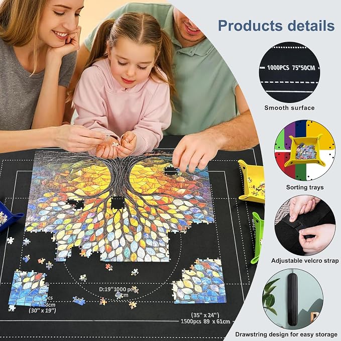 Napzy Puzzle Mat-Jigsaw Puzzles Matt Roll Up to 3000pcs Roll-up Puzzled Board - Image 4