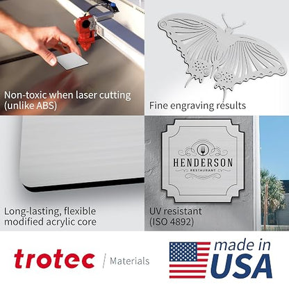 Trotec | Metallic Looking Acrylic Sheet | 12"x20"x1/16, Name Plate | USA Made - Image 3