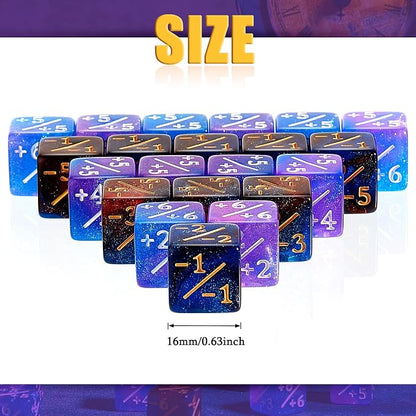 Sumind 24 Pcs Magic Life Counter Dice -1/+1 Counters Commander Buff Tokens 6 - Image 2