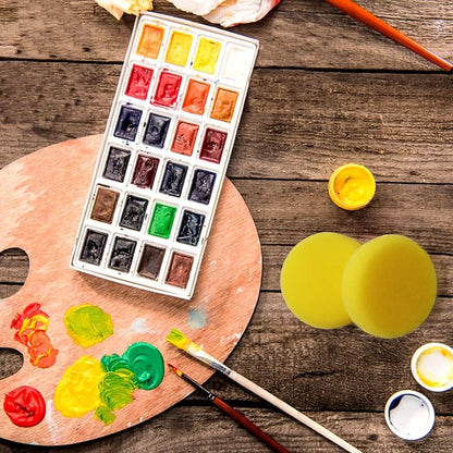 24 Pack Round Sponges Yellow Painting Sponges Synthetic Artist Sponge Pottery - Image 4
