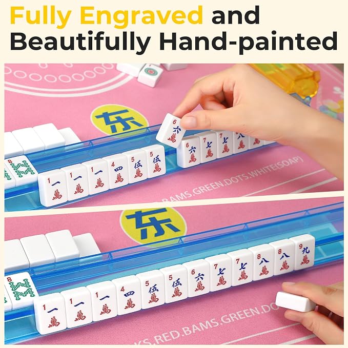 Mahjong Tile Set, 166 White Tiles Mahjong Set, Travel Mahjong Set - Image 4