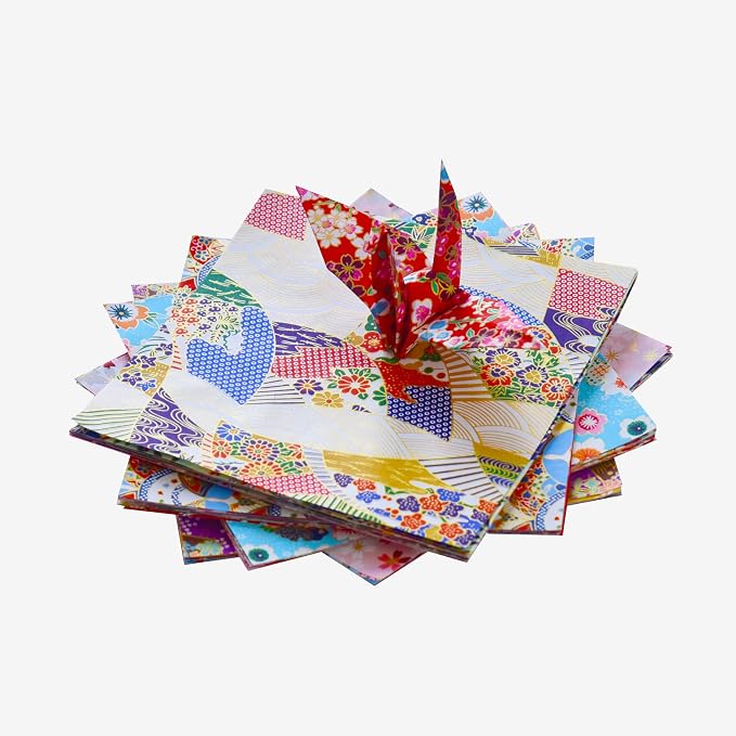 50 Origami Paper Yuzen Washi Paper Different Patterns Japanese Print 6x6 inches - Image 4