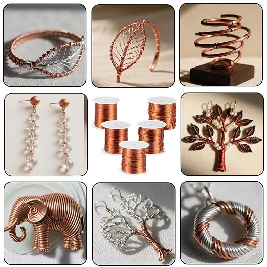 5 Rolls Copper Wire for Jewelry Making 18, 26 Gauge Copper Jewelry Wire Craft - Image 7