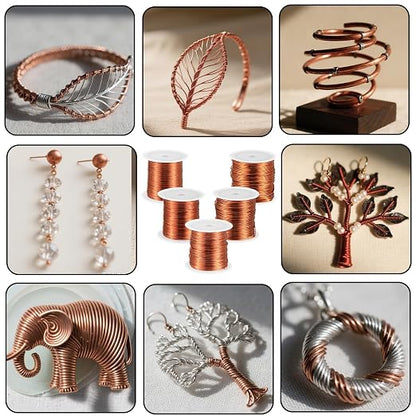 5 Rolls Copper Wire for Jewelry Making 18, 26 Gauge Copper Jewelry Wire Craft - Image 7