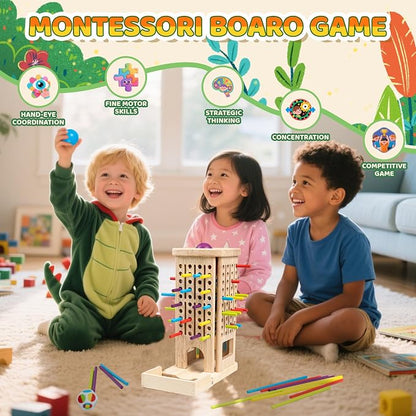 Montessori Wooden Board Games for Kids 3-8 Years, 3 in 1 of Playing, Math - Image 5
