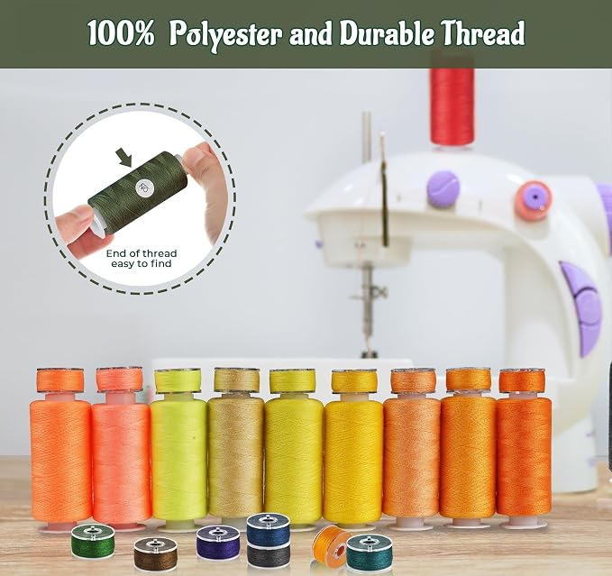124 Pcs Pre Wound Bobbins Sewing Thread, 50 Colors Polyester Sewing Thread Kit - Image 3