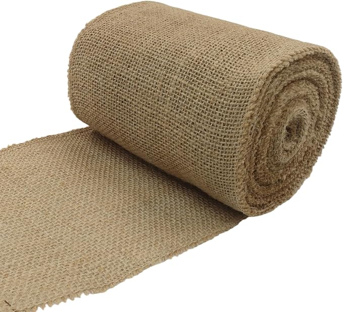 6" Wide Natural Burlap Fabric Roll by suiwotin