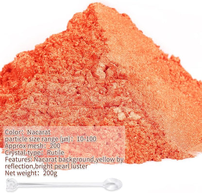 Mica Powder, 7.05OZ（200g）, Nacarat Mica Powder Pigment - Image 2
