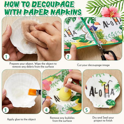 Crtiin 36 Pack 9 Styles Decoupage Napkins Assorted Floral Decorative Decoupage - Image 3