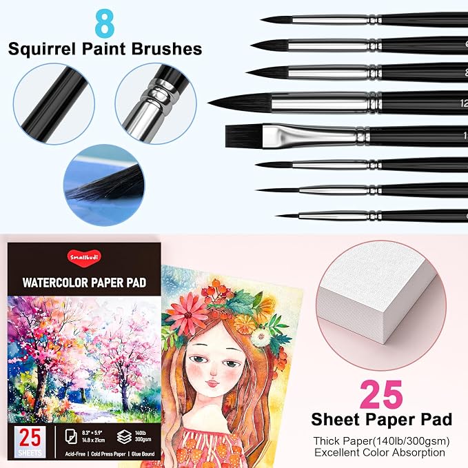Watercolor Paint Set 50 Colors Including Metallic, Watercolor Kit - Image 4