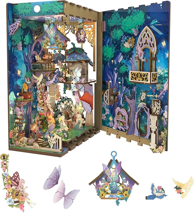 Tonecheer x British Library DIY Book Nook Kit, Shakespeare 3D Wooden Puzzle by Tonecheer