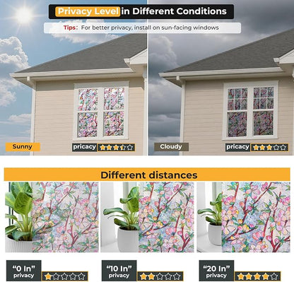 Window Privacy Film Rainbow Film Stained Glass 3D Static Cling Decorative - Image 3