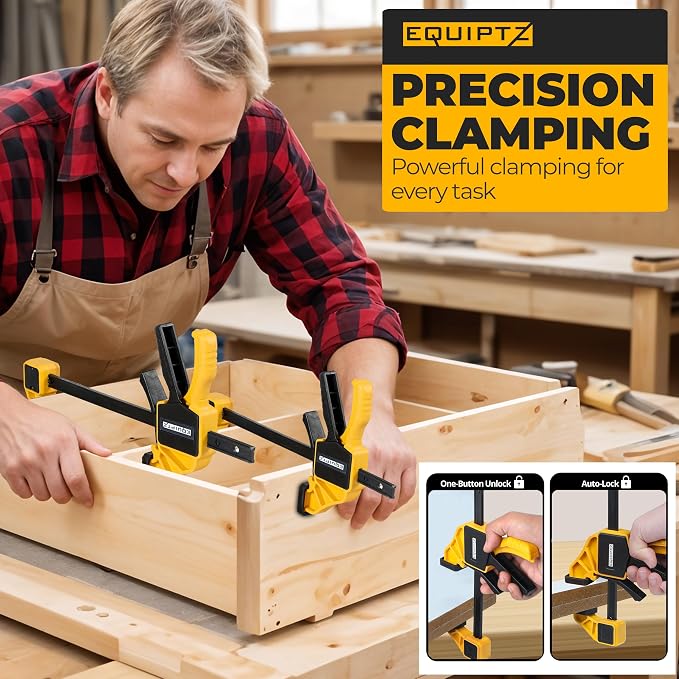 6 inch Bar Clamps for Woodworking – 4 Pack Quick Grip Clamps Set - Image 5
