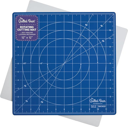 The Quilted Bear Rotating Cutting Mat 12" x 12" by TheQuiltedBearsProducts