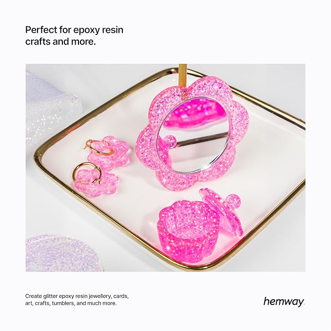 Hemway Polyurethane & Epoxy Resin Glitter 100g / 3.5oz Metallic Crystal Flake - Image 4