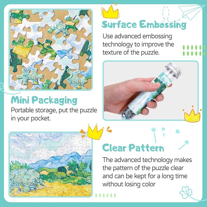 150 Pieces Mini Jigsaw Puzzles for Adults & Kids, Wheat Field - Image 2