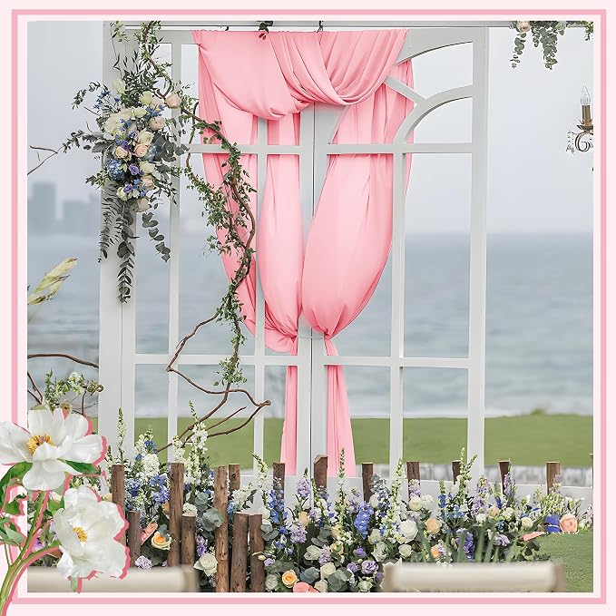 Horbaunal Light Pink Chiffon Fabric by The Yard, 10 Yard Continuous Sheer - Image 6