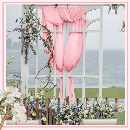 Horbaunal Light Pink Chiffon Fabric by The Yard, 10 Yard Continuous Sheer - Image 6