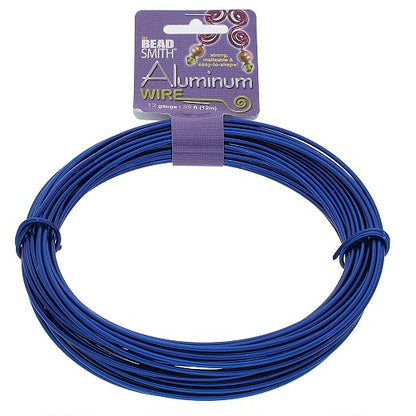 The Beadsmith Anodized Aluminum Wire – 12 Gauge – 39 feet – Blue Color – by TheBeadsmith