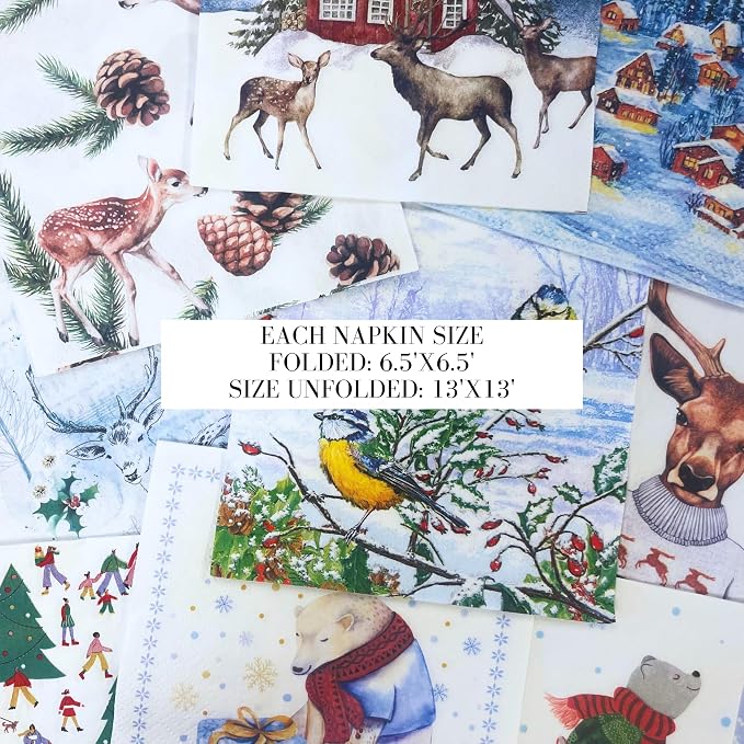 Mystery Pack Decoupage Paper Napkins, 20-ct Assorted Surprise Napkins, - Image 3