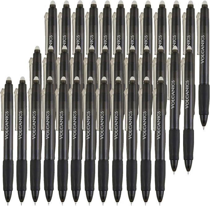 Volcanics Retractable Clicker Erasable Gel Pens by Volcanics