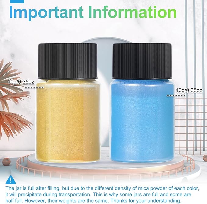 CHANGTIKEJI Mica Powder，24 Colors - 10g/Bottle of Natural Pigment Powder - Image 4