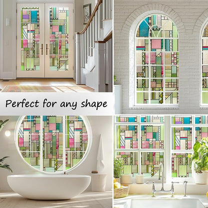 LuminManta 3D Stained Glass Window Privacy Film, Heat Control UV Blocking - Image 6