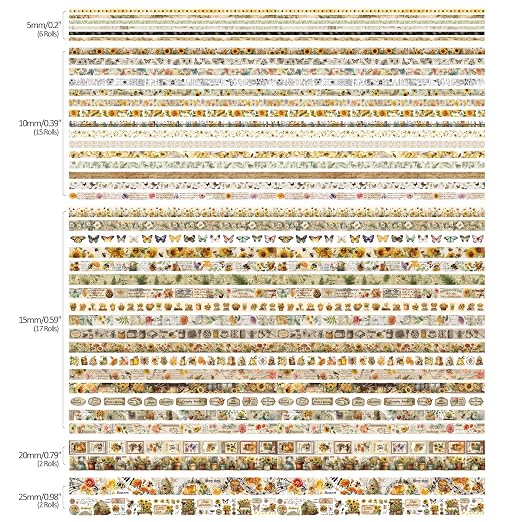 Natural Washi Tape Set, 42 Rolls - Image 9