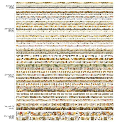 Natural Washi Tape Set, 42 Rolls - Image 9