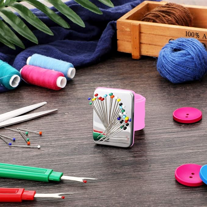WILLBOND Magnetic Wrist Sewing Pincushion Wrist Magnetic Pin Holder Wristband - Image 5
